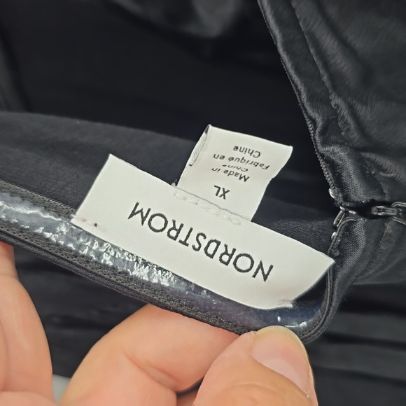 Nordstrom Halter Black Tiered Silky Maxi Dress Women's Size XL - Picture 7 of 8